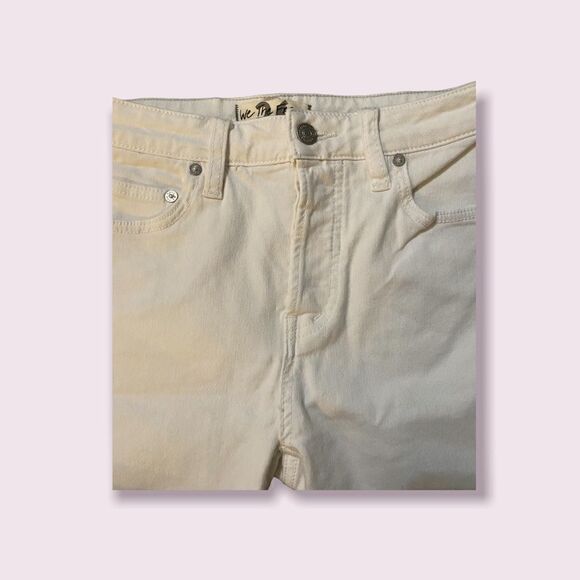 Free People | We The Free Cotton White Button Fly Raw Hem Bermuda Shorts | 26 - Picture 6 of 10